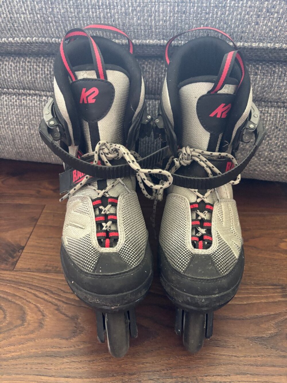 K2 Raider Adjustable Inline Skates Youth Gray Red Size 4-8